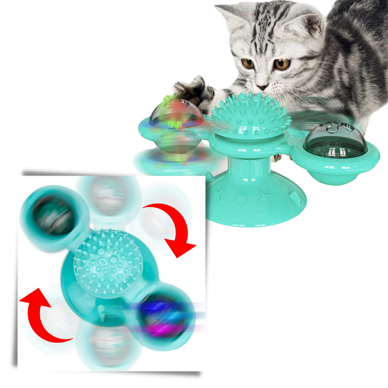 Drehbares Windrad Katzenspielzeug mit Bürste