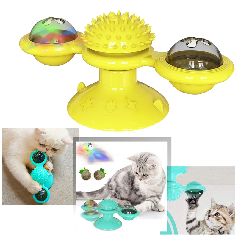 Drehbares Windrad Katzenspielzeug mit Bürste