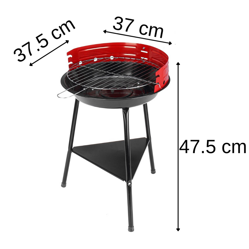TRAGBARER RUNDER BBQ-HOLZKOHLEGRILL