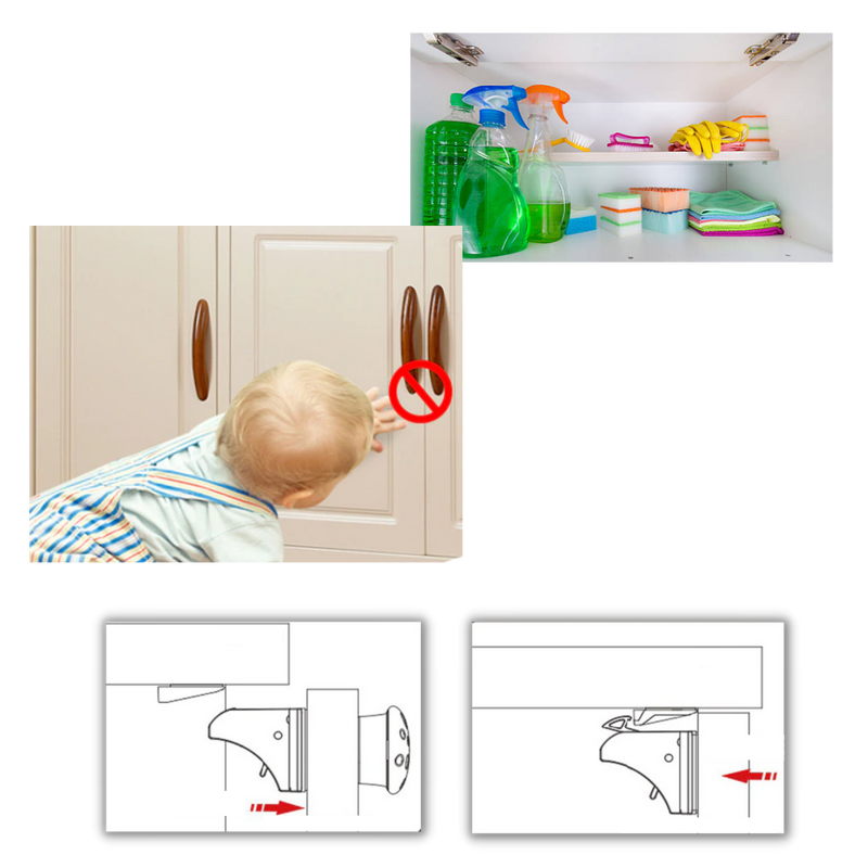 Packung mit 4 magnetischen Kindersicherheits-Schrankschlössern