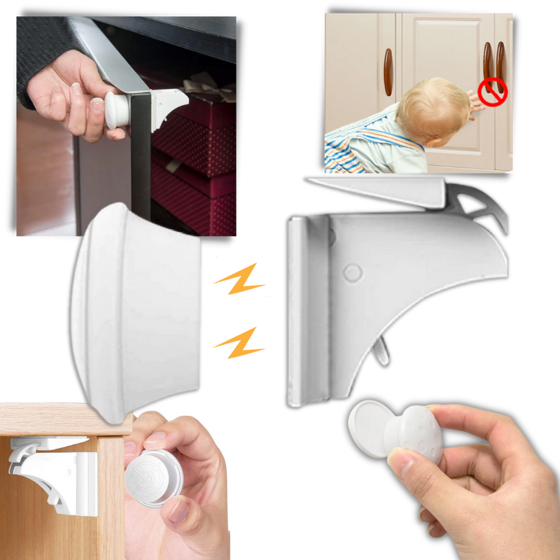 Packung mit 4 magnetischen Kindersicherheits-Schrankschlössern