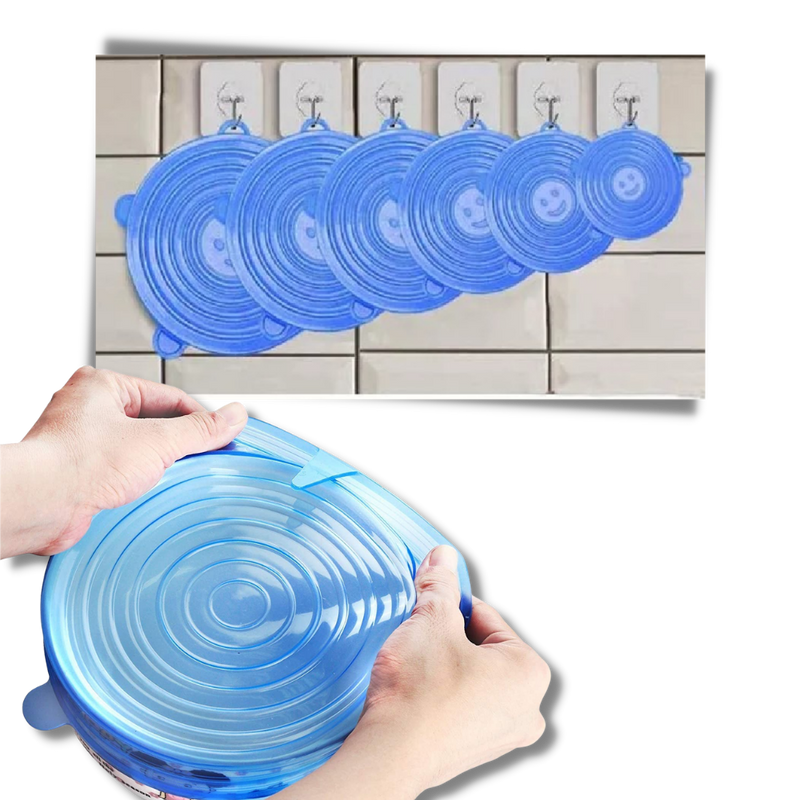 6 Stück Silikon-Stretch-Deckel