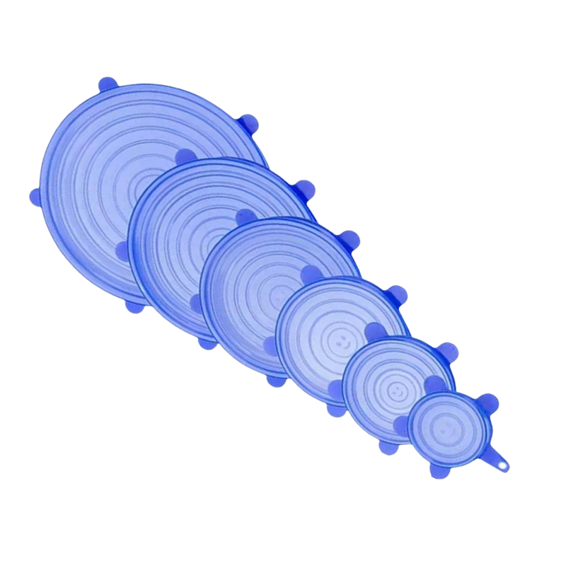 6 Stück Silikon-Stretch-Deckel