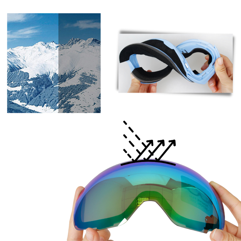Schneebrille mit Gläsern Bundle