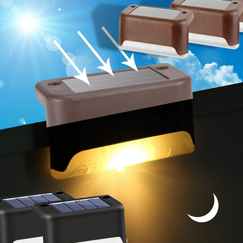 LED-Solarleuchten für Treppenstufen (4 Stück)