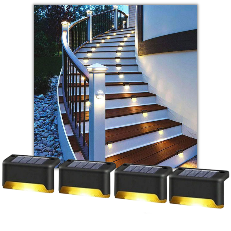 LED-Solarleuchten für Treppenstufen (4 Stück)