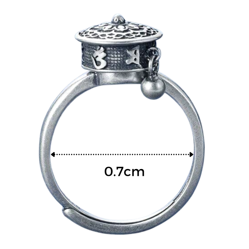 Spinnender buddhistischer Mantra-Ring für Frauen