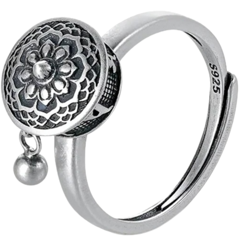 Spinnender buddhistischer Mantra-Ring für Frauen