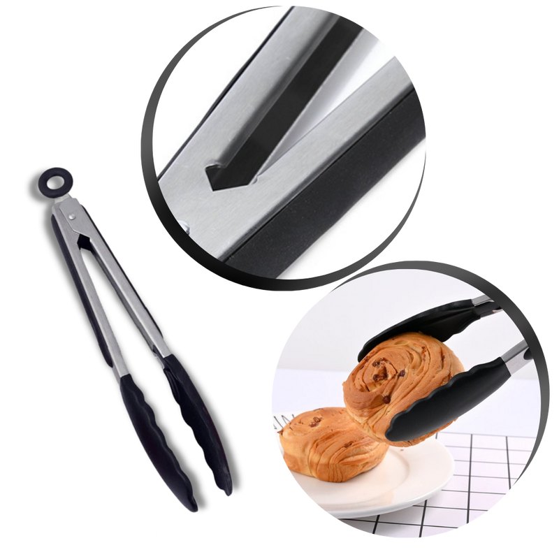 Edelstahl-Grillzange mit Silikongriff