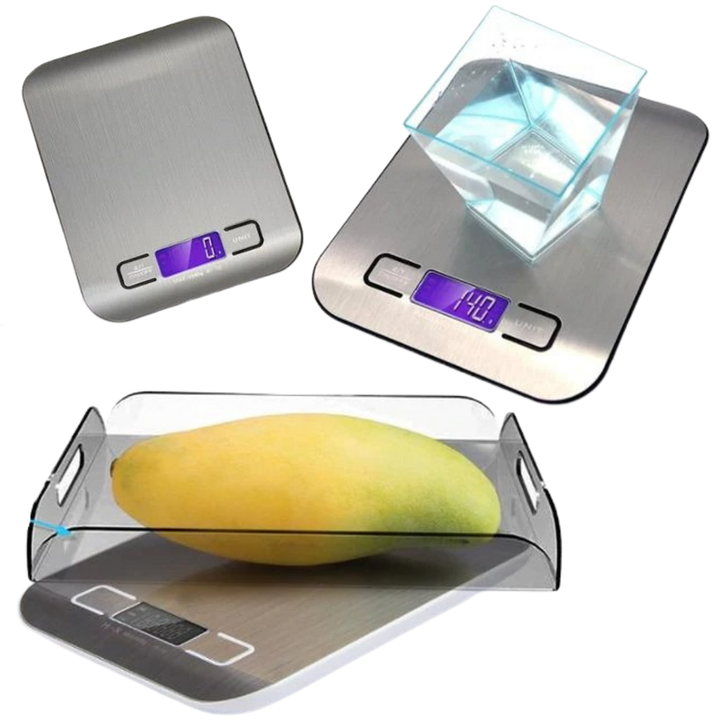Digitale LCD-Küchenwaage aus Edelstahl