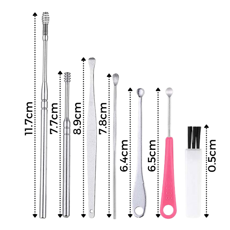 Edelstahl-Ohrenschmalz-Reinigungsgeräteset