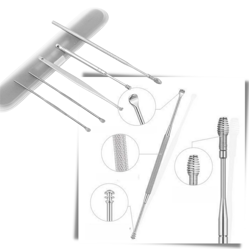 Edelstahl-Ohrenschmalz-Reinigungsgeräteset