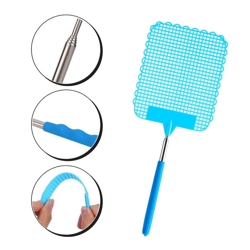 Teleskop-Edelstahl-Handfliegenklatsche