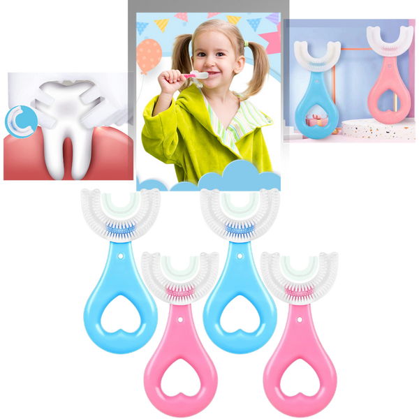 U-förmige Zahnbürste für Kinder (2er-Pack)