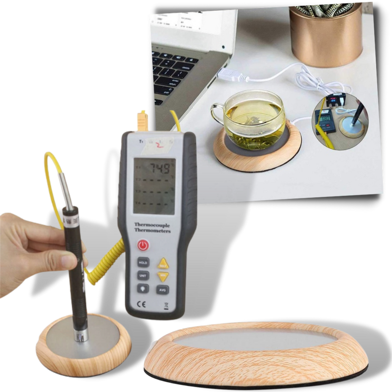 USB Elektrischer Tassenwärmer aus Holz