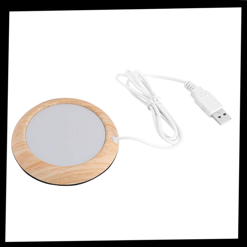 USB Elektrischer Tassenwärmer aus Holz