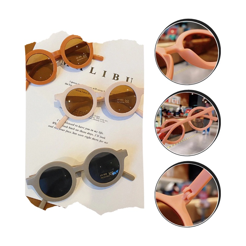 Vintage Runde Kindersonnenbrille für 1 bis 5 Jahre