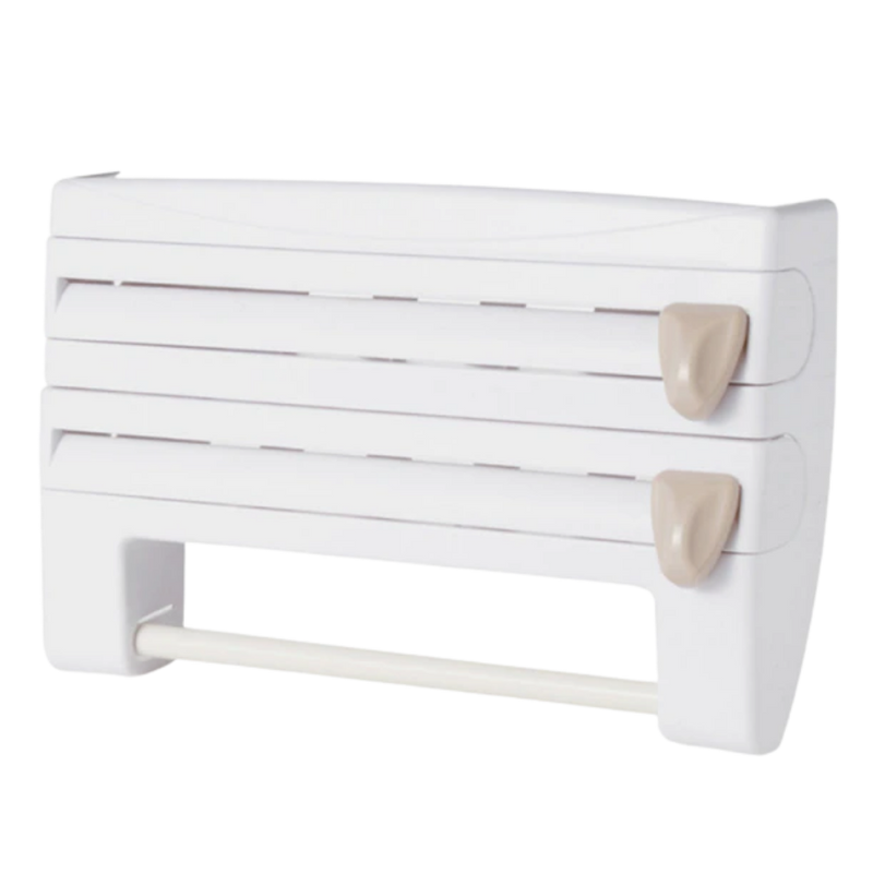 4-in-1-Wandhalter für Kunststofffolien und Papierhandtücher