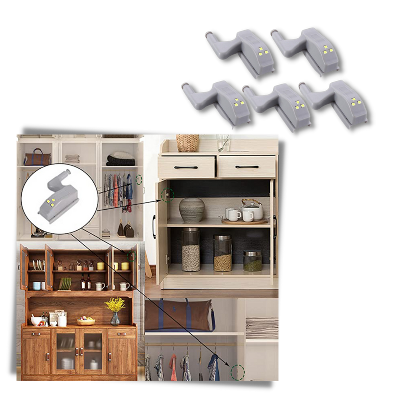 3er-Pack Scharnier-LED-Leuchten
