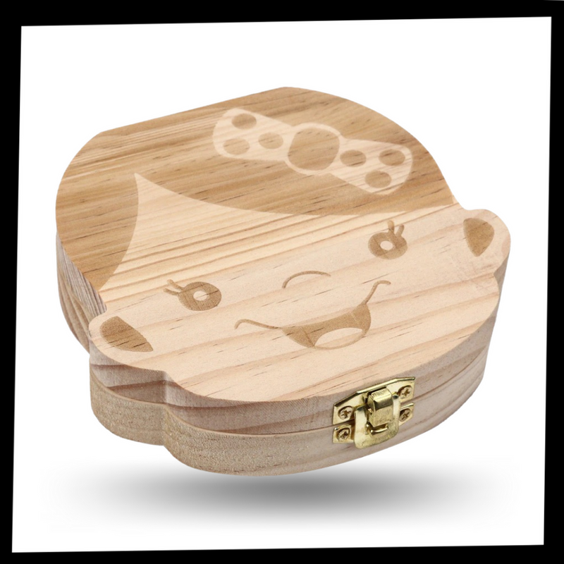 Babyzahndose aus Holz